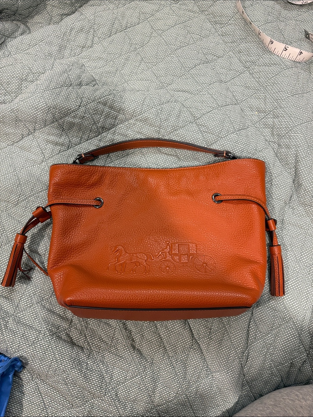 Coach Pebble Leather mini Shoulder Bag with Carriage Emboss
